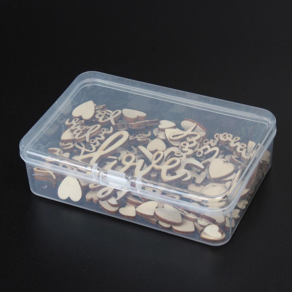 120pcs Natural Wood Love Confetti & Mini Hearts - Rustic Wedding Table Scatter Decor, Boho Bride Shower Party Supplies, DIY Card