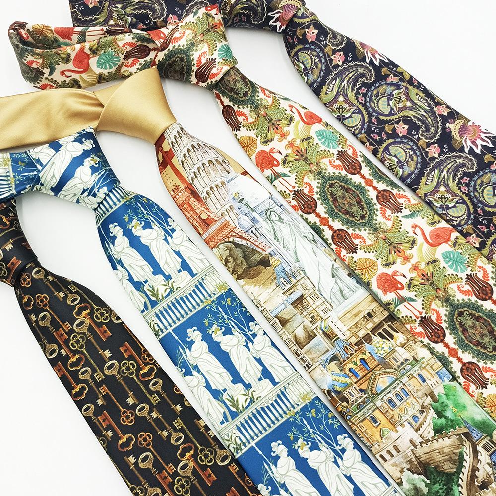 Британская цифровая печать ретро галстук, полиэстер ручной работы цветок мужской костюм аксессуары 8 см