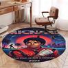 Michael Jackson Pattern Round Rug, Indoor/Outdoor Mat, for Picnic, Gameroom, Bedroom, Office, Living Room, Home Decor Carpet, Birthday Gift