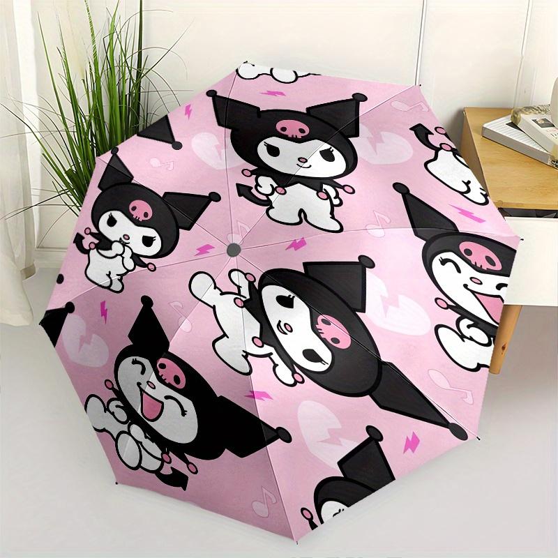 Kuromi,Cute Automatic Umbrella-Foldable, Durable 8-Bone Design, Compact and Stylish, Great for Camping, Halloween, Christmas, Mother's Day T