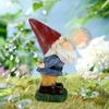 Gnome with Red Hat Dwarf Figure Statue Solar Light Christmas Ornaments Garden Decorations
