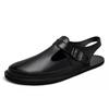 Fashion Business Summer Men Sandals Genuine Leather Mens Casual Shoes Outdoor Men Leather Sandals for Men Beach Shoes Comfy Roman Shoe