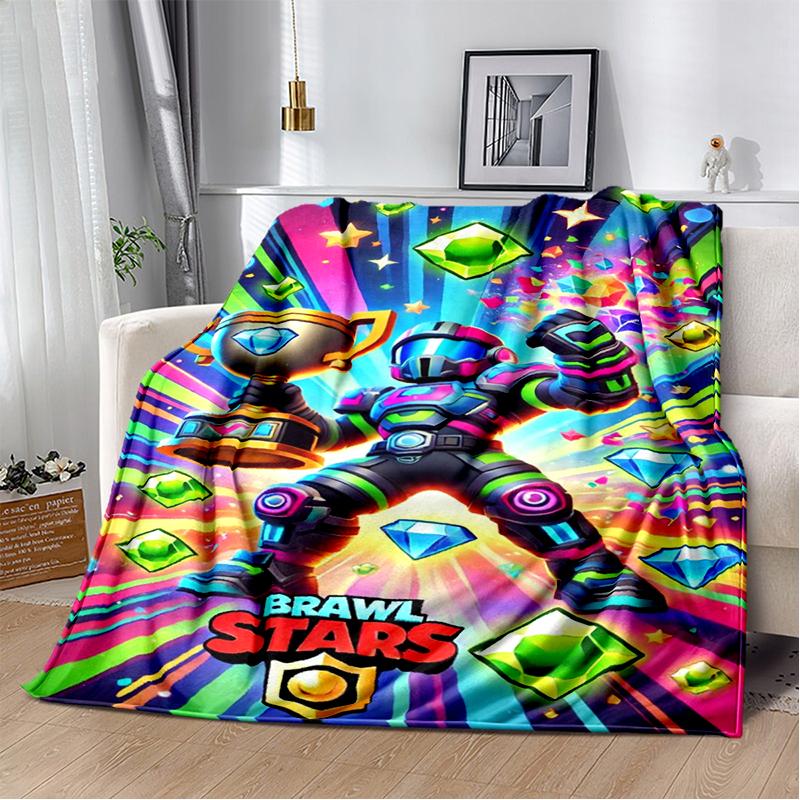 2025 Новый стиль Brawlls мультфильм игра одеяло, мягкий плед одеяло для дома спальни кровати дивана путешествия пикник чехол детский подарок