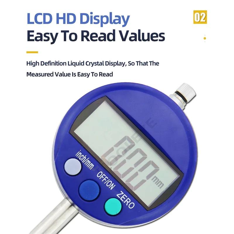 Цифровой циферблатный индикатор Магнитная подставка Держатель циферблатного индикатора Измерение нутромера Микрометр Измерительные щупы Инструмент