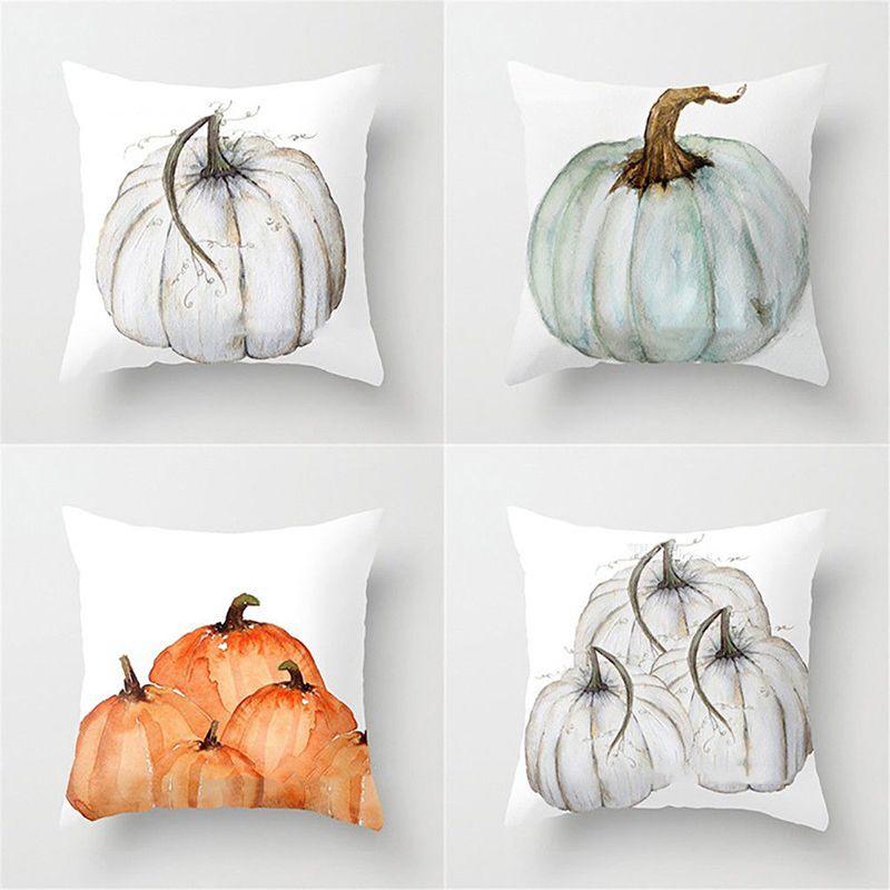 Classic Watercolor Pumpkin Cushion Cover Pillow Case For Timeless Halloween And Thanksgiving Decor