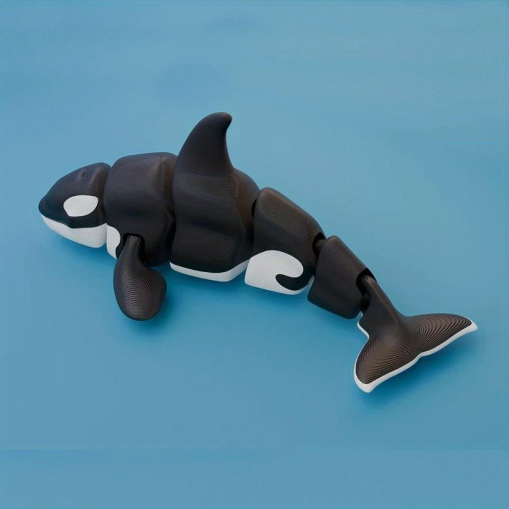 Mini Simulation Animal Multi-Joint Movable Marine Animal Model Creative Whale Figurine  Collection