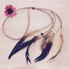 Hippie Indian Feather Headband Handmade Weave Feathers Hair Rope Headdress