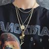 Унисекс металлический хип-хоп диско кулон многослойная цепь ожерелье