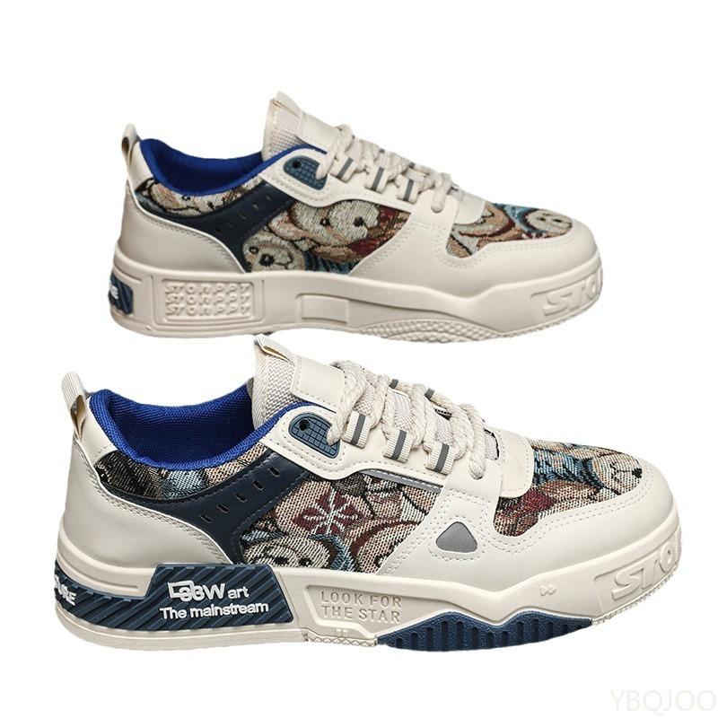 Men's shoes summer breathable versatile casual design sense niche board shoes youth sports thick sole raised canvas trendy shoes