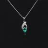 Колье из стерлингового серебра 925 пробы с созданным грушевидным изумрудным нано-кулоном, изящное ювелирное изделие для женщин для повседневной носки, приятный подарок на день рождения
