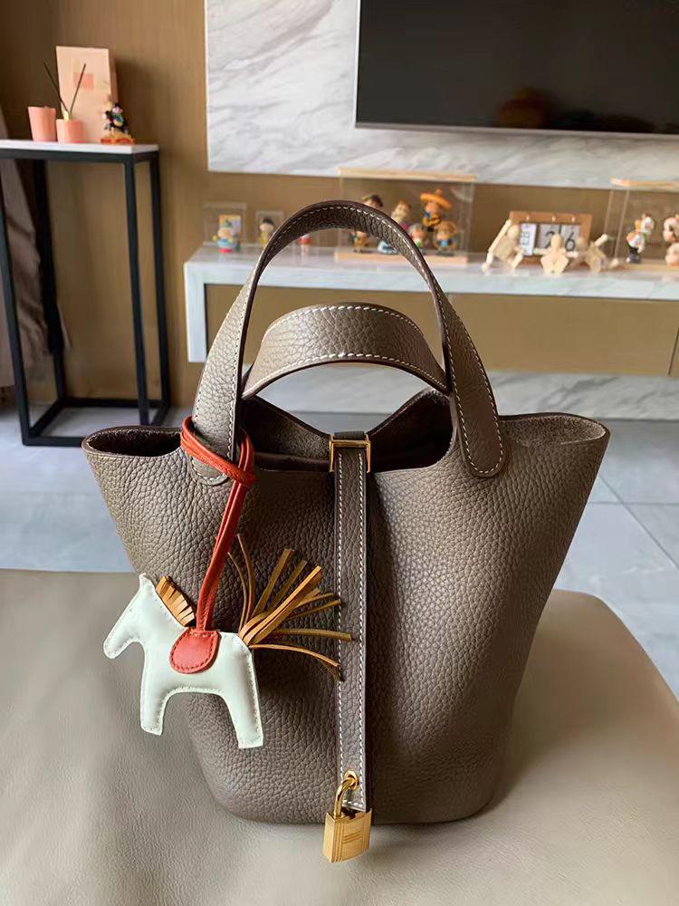 Сумка-корзина для овощей из натуральной кожи класса люкс TC — стильная, универсальная и вместительная сумка-ведро