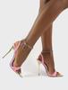 2022 Women's Candy Color Pointed Toe High Heel Sandals with Metal Chain In Large Sizes