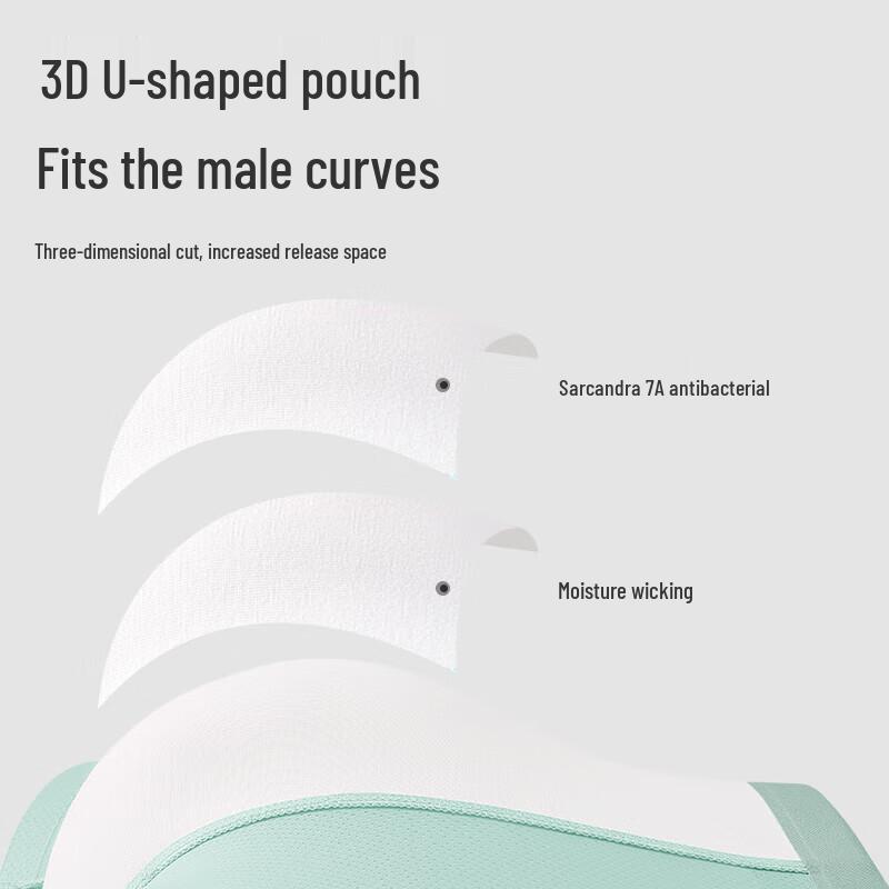 Мужские бесшовные антибактериальные боксеры из ледяного шелка - 4 шт.