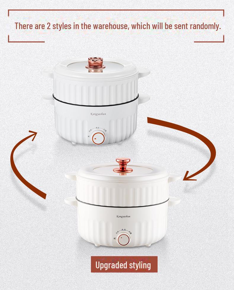 Компактная многофункциональная электрическая кастрюля для приготовления пищи: Электрическая сковорода, горячая кастрюля, мини-лапшеварка и рисоварка. Идеально подходит для общежитий и домов.