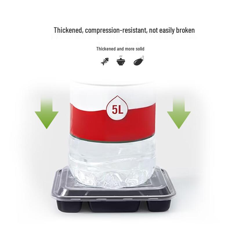 Disposable 5-Compartment Microwaveable Takeout Meal Boxes