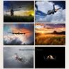 Sky Landscape Airplane Flying Airpower Art Collection Art Poster Canvas Painting Wall Print Picture for Living Room Home Decor