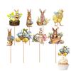 Cake Topper For Easter 8pcs Cartoon Paper Bunny Cupcakes Toppers Cupcake Decorations With Sticks For Candy Box Cupcakes Photo