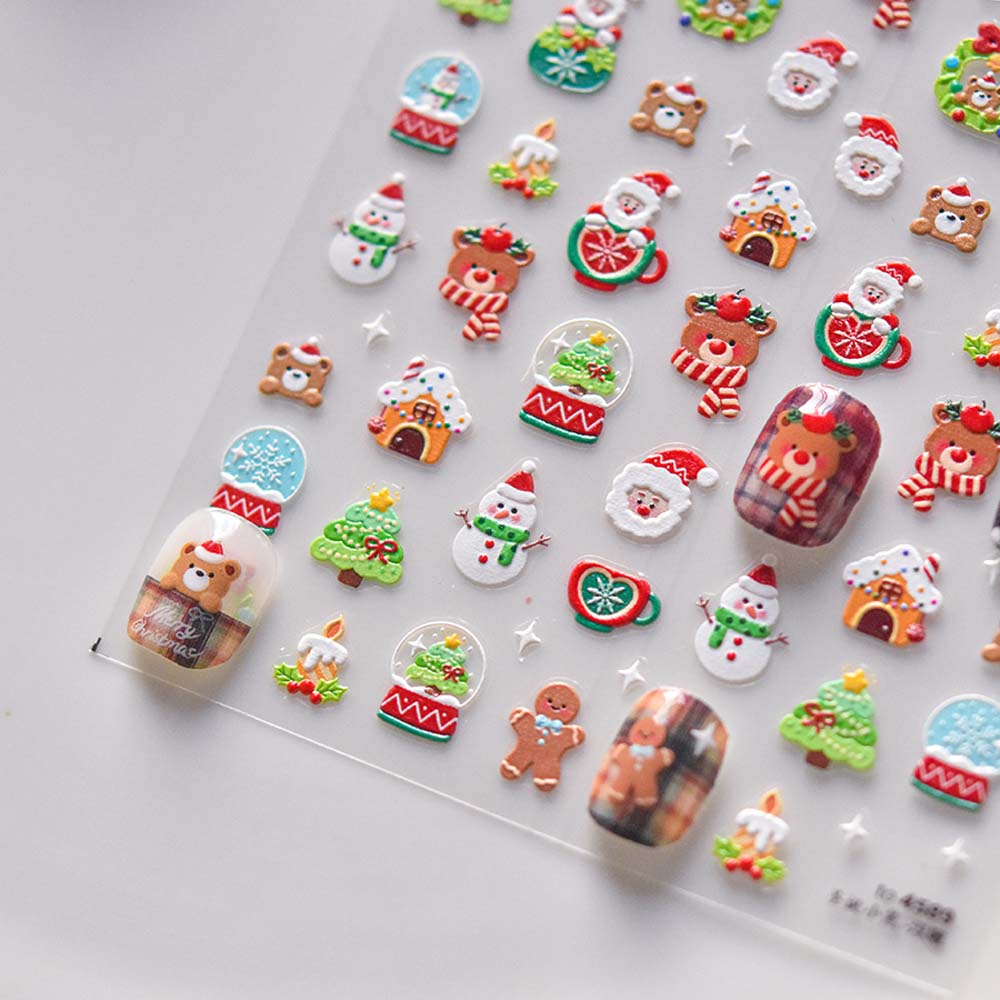5D Рождественская наклейка для ногтей Аксессуары для ногтей Рождественское украшение для ногтей Зима