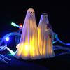Halloween Glowing Ghost Bride Groom Statue Soft Warm Glow Spooky Outdoor Indoor Night Light Holiday Party Decoration