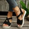 Women Open Toe Wedge Sandals Women 2024 Summer Buckle Strap Gladiator Shoes Woman Fashion Platform Sandals Female