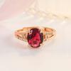 Real 14k Rose Gold Ruby Gemstone Ring For Females Anillos De Ruby Wedding Bands Anel Gemstone Jewellry Anel Wommen Bizuteria