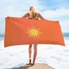 Оранжевое пляжное полотенце Sun Print – 2D-печать, микрофибра против песка, быстросохнущее – Для пляжа, бассейна, отпуска и в подарок
