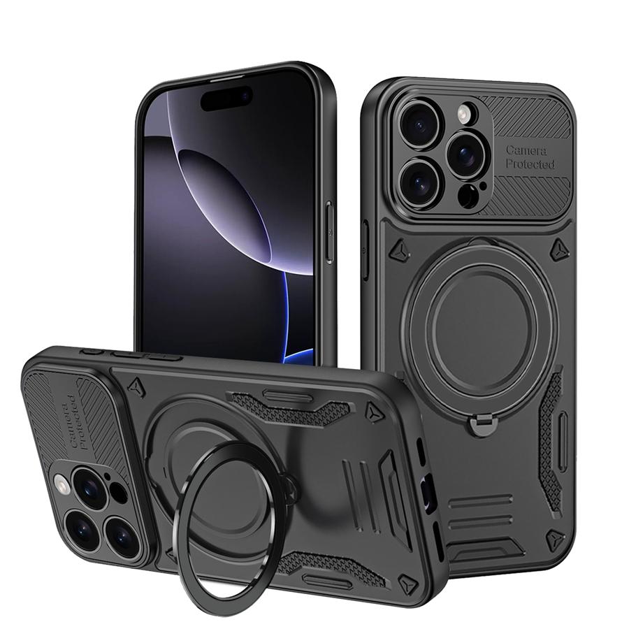 Прочный противоударный магнитный чехол-броня для Apple iPhone 11 12 13 14 15 16 17 Pro Max Plus Air Держатель-кольцо Стенд Чехол для телефона