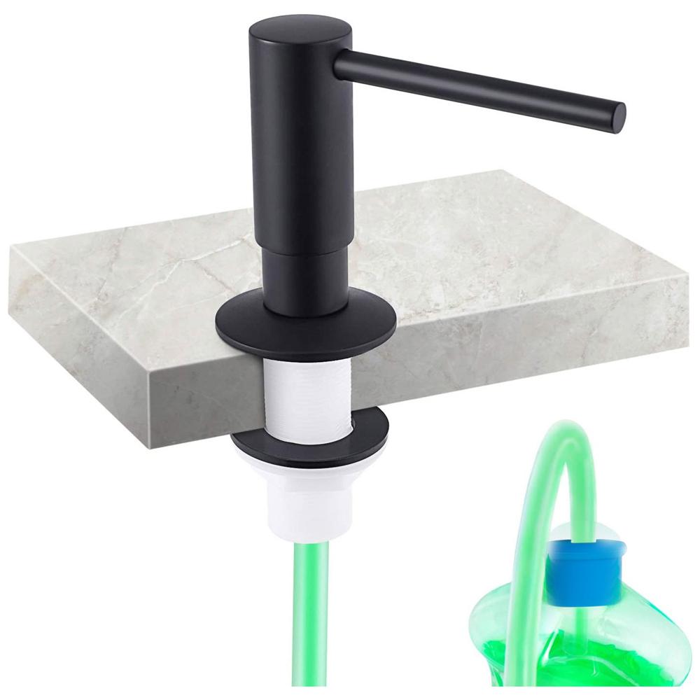 Диспенсер для моющего средства для раковины, встроенный кухонный дозатор жидкого мыла, насосная головка, ручной дозатор для жидкости, черный, золотой