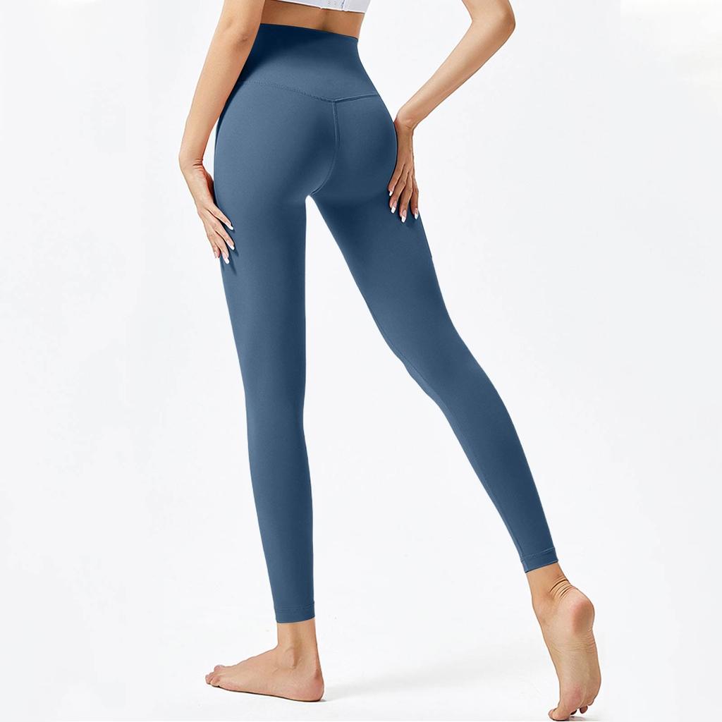Женские модные однотонные штаны для йоги с высокой талией, узкие спортивные штаны для фитнеса