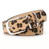 Metal Buckle Leopard Print Belt Plush Waistband Fashion PU Leather Waist Belt  Female/Girls