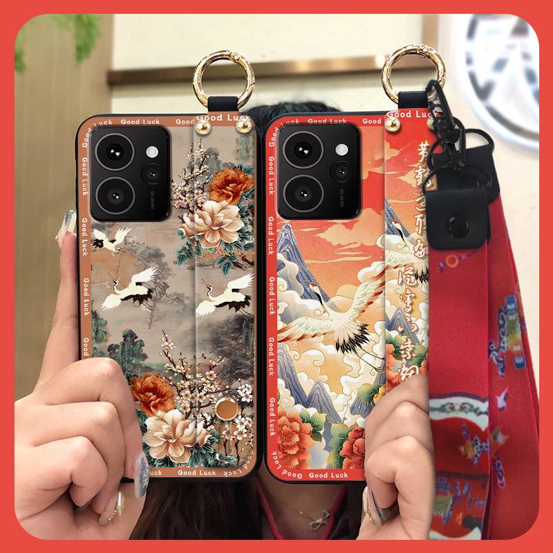 Противопылевой силиконовый чехол для телефона Nokia HMD Skyline с ремешком на запястье, прочной кольцевой подставкой, защитной модной задней крышкой