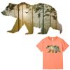 Sun Bear Iron On Patches Fashion T-Shirt Jeans Hot Tear Thermal Transfer T-Shirt Dresses Diy New Design Animal Patch