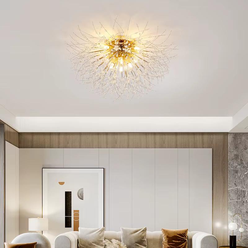 Nordic Modern Dandelion Ceiling Light Crystal Light Romantic Bedroom Dining Room Living Room Firefly Fireworks Lighting(bulb NOT Included)