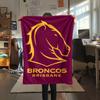 Brisbane Broncos  Print Flannel Blanket, High quality Comfortable for All Seasons, Home Decor, Warmth and Comfort