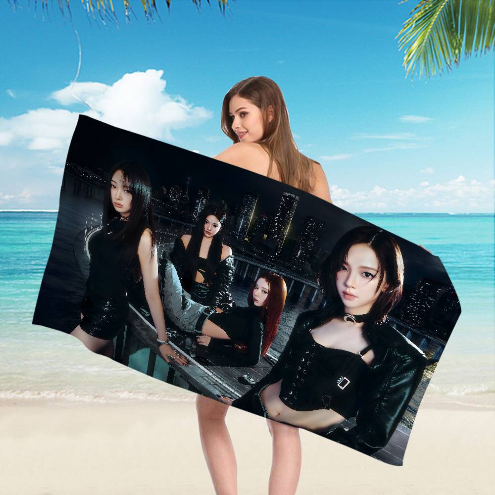 A-aespa Classic Anime Beach Swimming Towel Soft Absorbent Washcloth Children's Gifts for Kids Travel Camping Gym