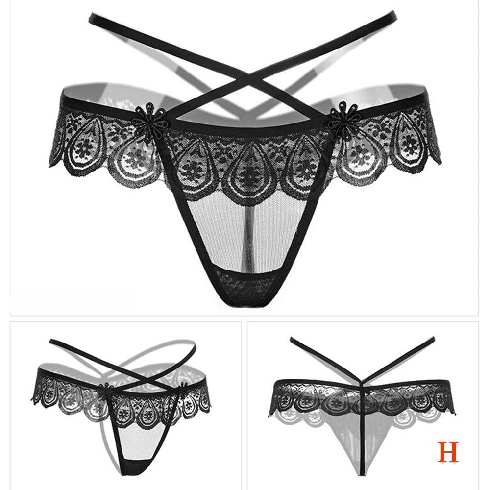 Hot Young Girls Thong Embroidery Lace Hollow Massage Panties Underwear T-back Panties Lingerie