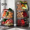 Fruit Basket Storage Rack Large Capacity Strong Load-bearing Thickened Hollow Stackable Fruit Vegetable Basket Countertop Organizer