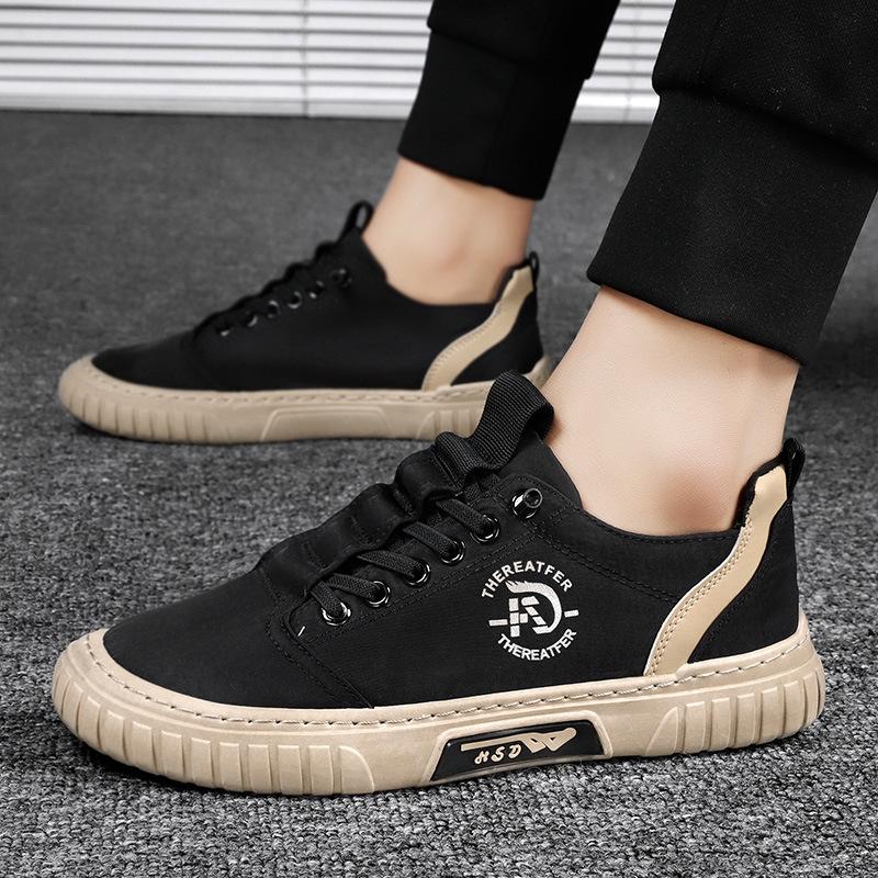 Fashion Canvas Shoes Breathable Men Sneakers Casual Walking Flats Slip-on Man Vulacnized Shoes Summer Working Footwear