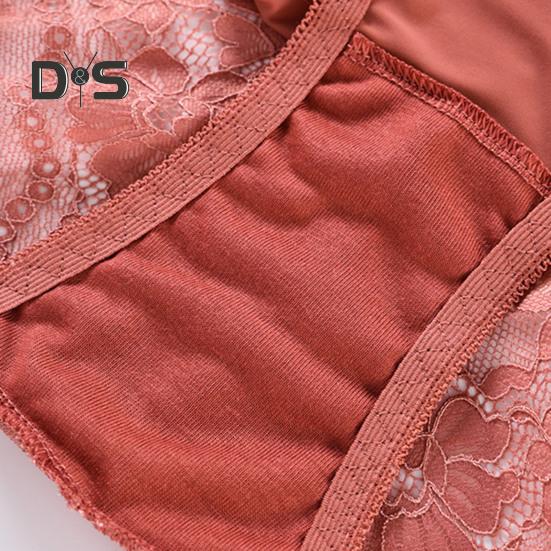Waist Underpants Women High Hollow Out Lace Soft Breathable Anti Septic Stretchy Moisture Wicking Flower Embroidery Mesh Lady Panties Briefs