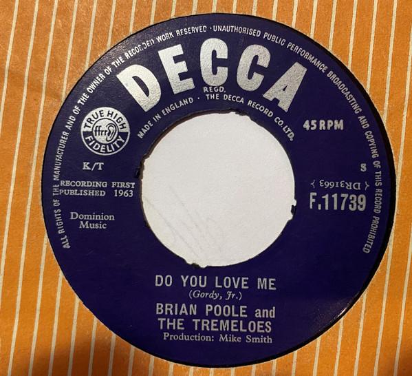 7-дюймовая пластинка BRIAN POOLE THE TREMELOES Do You Love Me F11739 Decca 1963 UK Rock Б/у
