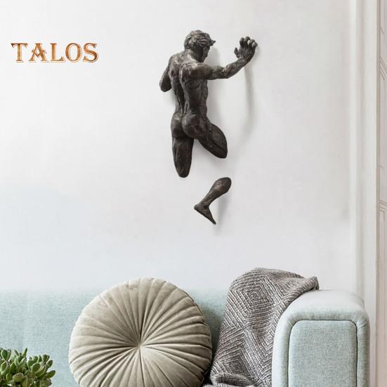 Мужская абстрактная скульптура, настенный декор из смолы, статуя человеческого тела, настенное крепление, художественная фигура, скульптура для дома, гостиной, галереи