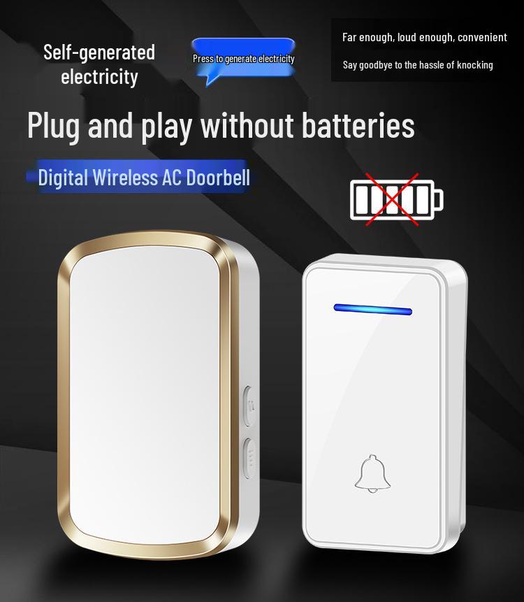 High Volume Wireless Doorbell with Long-Range Self-Powered Smart Reminder, 1 to 2 Waterproof Electronic Pager.