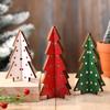 Christmas Tree Set - 3pcs Polka Dot Pattern, Wooden Desktop Decorations, Suitable for Holiday Centerpiece and Tiered Tray