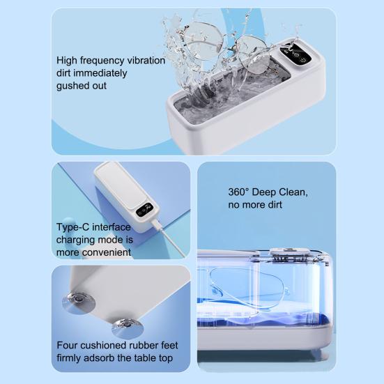 Ультразвуковой очиститель ювелирных изделий 45 кГц, емкость резервуара для воды 300 мл, цифровой таймер, машина для чистки колец и очков