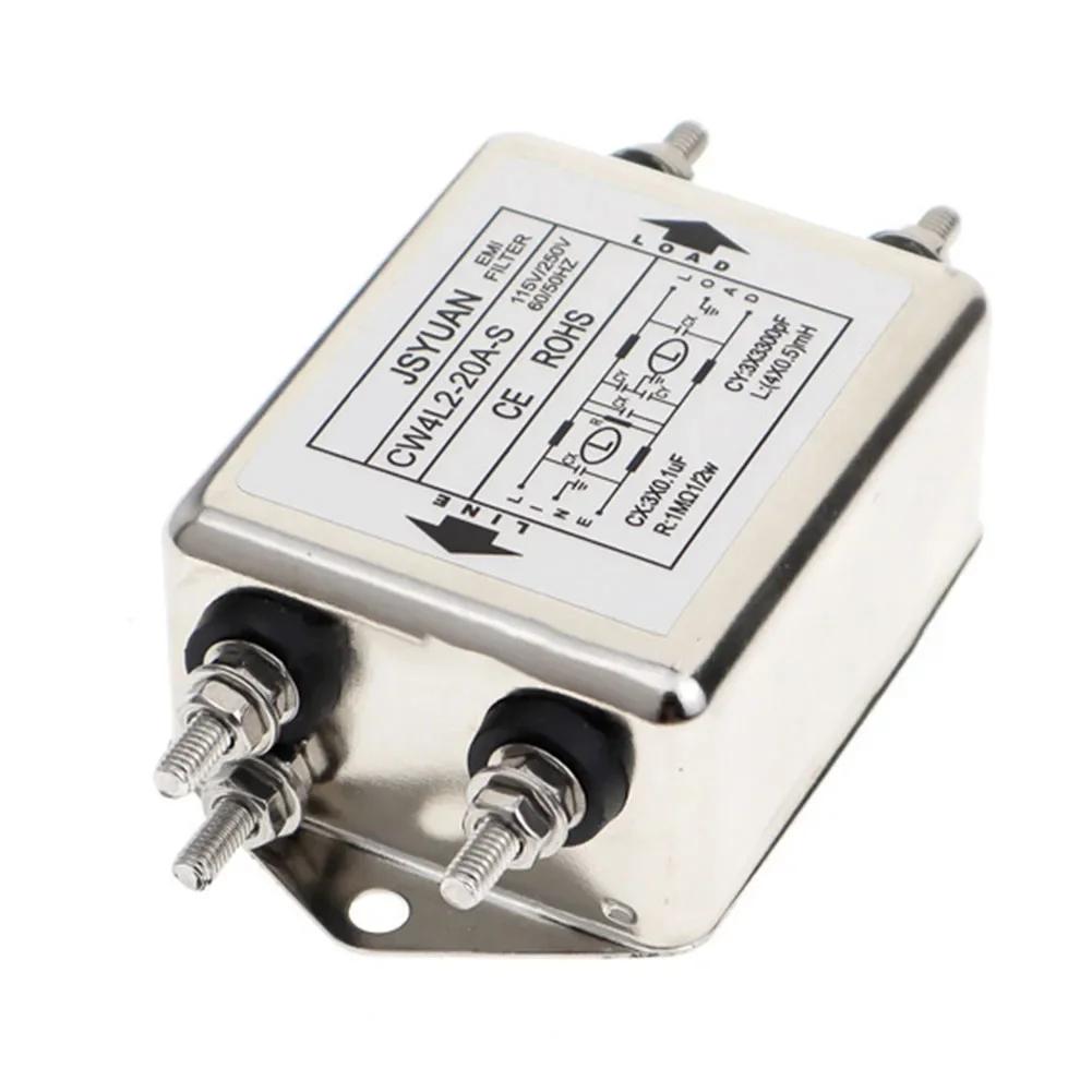 Сетевой EMI-фильтр CW4L2-6A-S CW4L2-10A-S CW4L2-20A Двухступенчатый Фильтр питания на болтах Однофазный AC EMI-фильтр 220 В AC 50/60 Гц