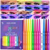 12 флуоресцентных ярких цветов, подводка для глаз, набор гелевых карандашей ярких цветов, сексуальная подводка для глаз, краска для тела, ручка