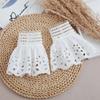 Hollow Out Floral Detachable Cuffs for Womens Fake Flared Sleeves Pleated False Cuffs Sweater Blouse Wrist Warmers