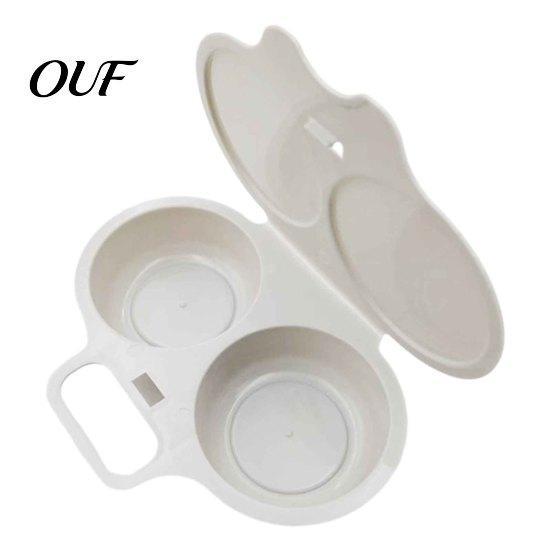 Food Grade PP Egg Poacher Dual Cavity Microwave Cooker, Food-Grade Steamer Mold for Poached Safe Cooking Cup Fried Boiled Eggs, Non-Stick Quick