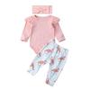 Newborn Baby Girl Clothes Romper T-shirt Top+Pants Leggings Outfits 3PCS Set