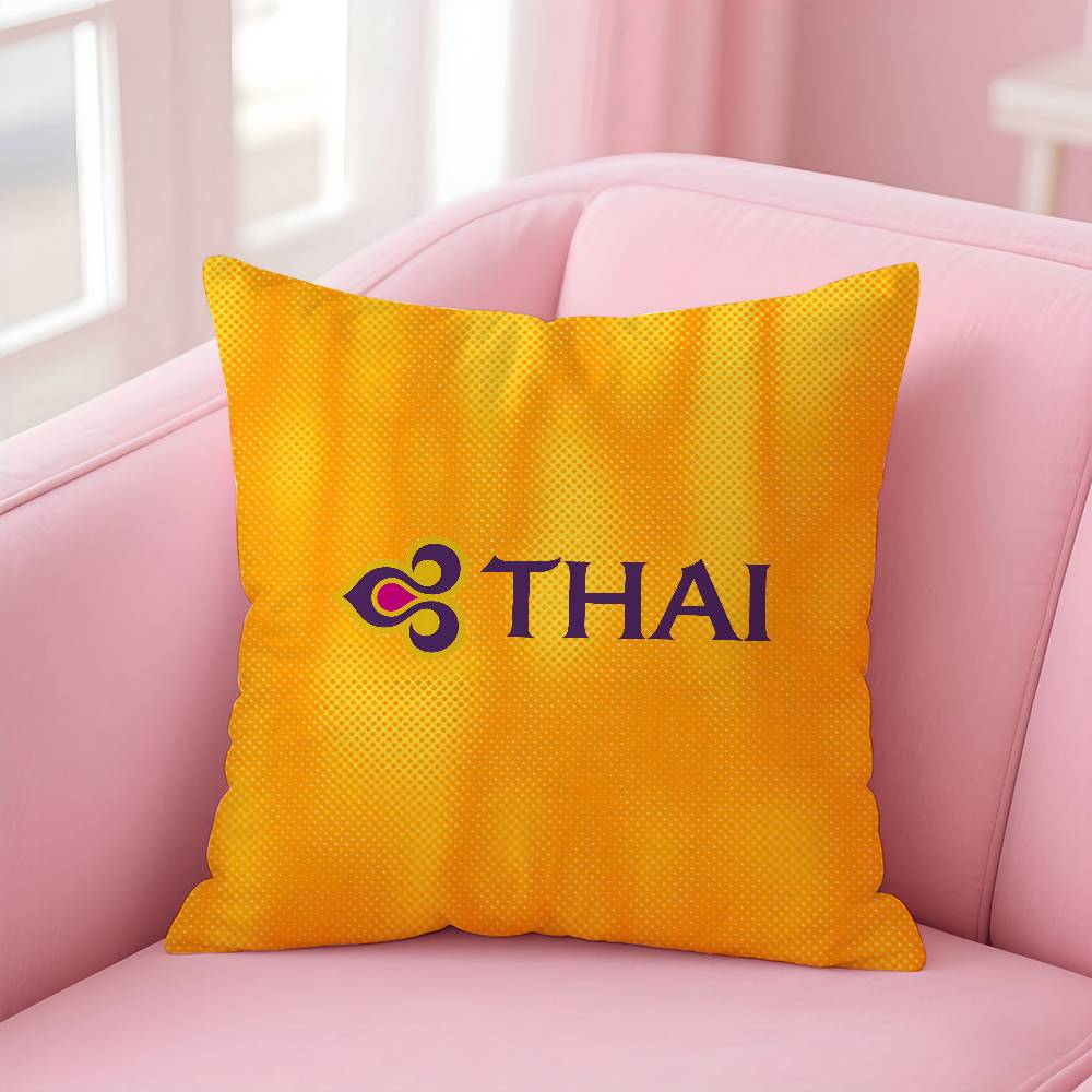Чехол для подушки Thai Airways International Уютный диван-кровать Шелковистый Элегантный Невидимая молния Индивидуальный Декоративный чехол для подушки